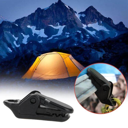 Crocodile Mouth Tent Clip Black Nylon Clamp for Securing Tents - black nylon tent awning clamp gripping lightweight fabric