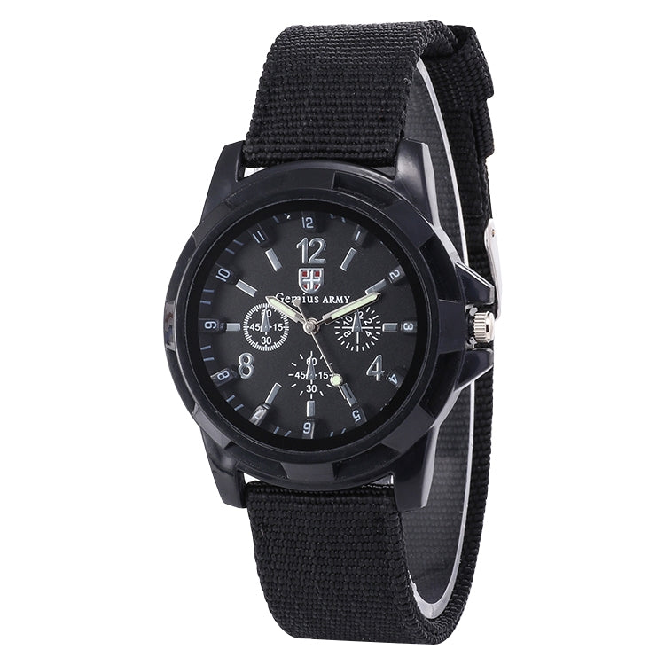 Reloj de cuarzo para hombre con correa de lona luminosa