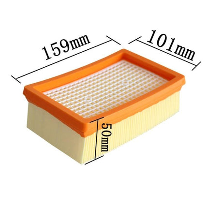 Replacement Filters for Karcher MV4 and MV5 Vacuum Cleaners, 2-Pack - rectangular orange-frame HEPA-style filter 159x101x50mm