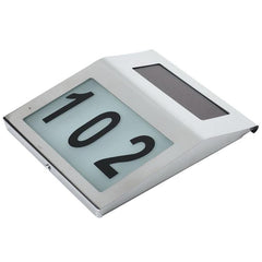 Solar-Powered Stainless Steel Waterproof Wall Light for House Numbers