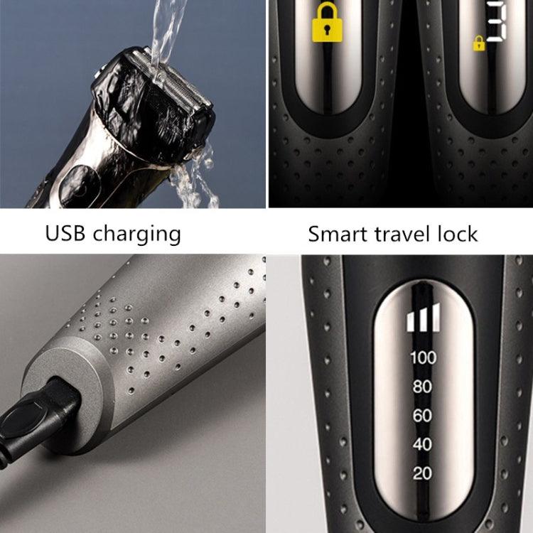 BG-7100 Smart LED Rechargeable Waterproof Electric Shaver with Multi-Speed Options