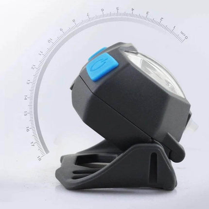 Usb Rechargeable Waterproof Headlight For Night Fishing compact aluminum headlamp on adjustable clip with blue button, USB rechargeable, waterproof design