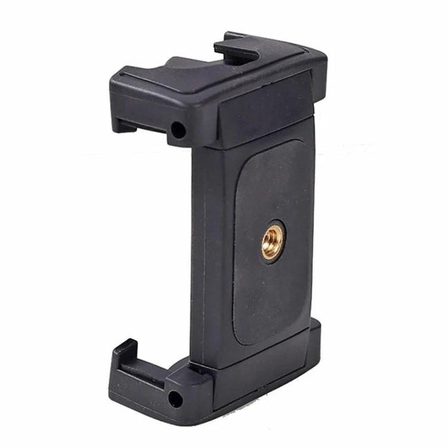 Xiletu Adjustable Phone Clamp for Hands-Free Video Recording on Tripods – black adjustable smartphone tripod mount clamp (57–104 mm)