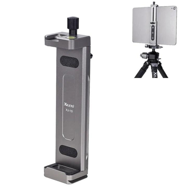 Xiletu Xj15 Desktop Tripod Mount for Tablets and Phones - aluminum desktop holder with rubber pads and charging access