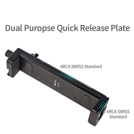 Xiletu Xj15 Desktop Tripod Mount for Tablets and Phones showing dual-purpose ARCA Swiss quick release plate