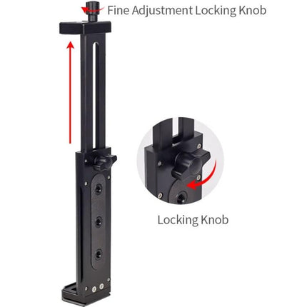 Xiletu Xj15 Desktop Tripod Mount for Tablets and Phones - adjustable aluminum desktop mount with fine adjustment locking knob and rubber protection