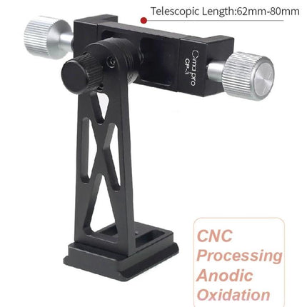 A Handy Tripod Clip for Daily Mobile Phone Mounting Solutions, black adjustable phone mount with telescopic 62–80mm clamp