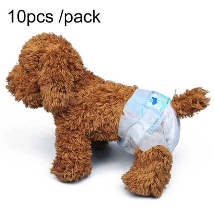 Pet Diapers for Daily Home Care of Dogs and Cats on small brown dog mannequin demonstrating absorbent, soft, travel and home protection