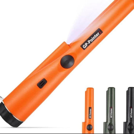 Handheld Metal Detector for Gold and Treasure Pinpointing orange pen-style GP-Pointer with vibration and sound alerts for coin hunting