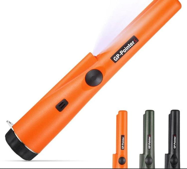 Handheld Metal Detector for Gold and Treasure Pinpointing orange pen-style GP-Pointer with vibration and sound alerts for coin hunting