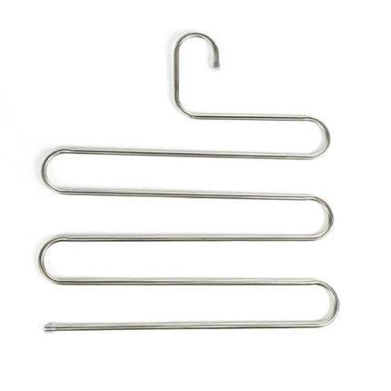 S Shape Multi Functional Clothes Hangers For Pants Storage stainless steel S-shaped pant hanger, space-saving vertical organizer