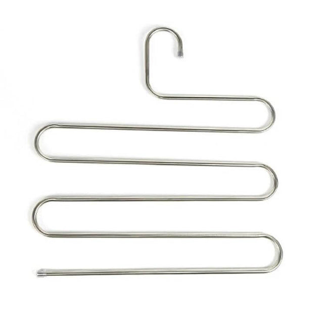 S Shape Multi Functional Clothes Hangers For Pants Storage stainless steel S-shaped pant hanger, space-saving vertical organizer