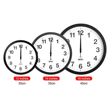 Smart WiFi Wall Clock With Time Synchronization, Living Room - 12", 14", 16" sizes with metal shell and PVC mirror face