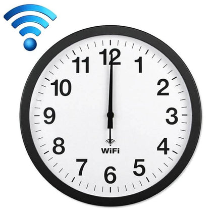 Smart WiFi Wall Clock With Time Synchronization, Living Room - 12/14/16" metal shell PVC mirror face WiFi auto-sync clock for living room