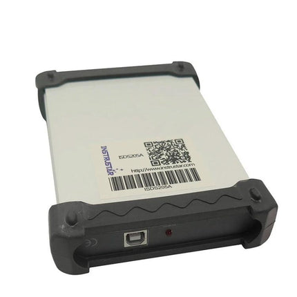 Multifunctional USB Oscilloscope for PC Signal Analysis compact USB device with USB-B port and QR code label for diagnostics