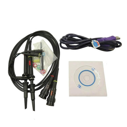 Multifunctional USB Oscilloscope for PC Signal Analysis with probes, USB cable and driver CD for vehicle diagnostics and electronics testing