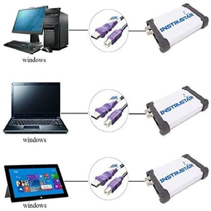 Multifunctional USB Oscilloscope for PC Signal Analysis connecting Windows PC laptop tablet via USB for oscilloscope spectrum analyzer and data recorder