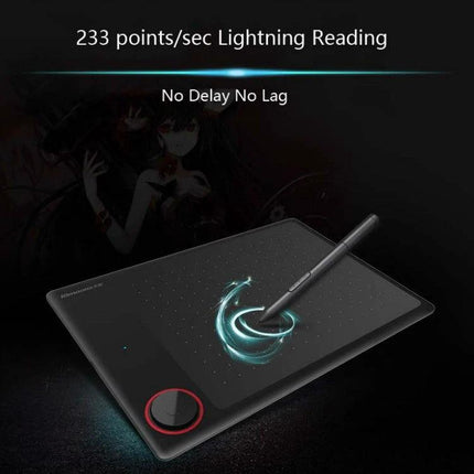 Tianmin Digital Drawing Tablet for Mobile and Computer Use compact tablet with pen showing lightning-fast 233 points/sec reading, no delay