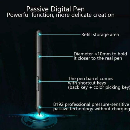 Tianmin G50 Digital Drawing and Writing Tablet for Online Use slim passive digital pen with 8192 pressure levels and shortcut keys