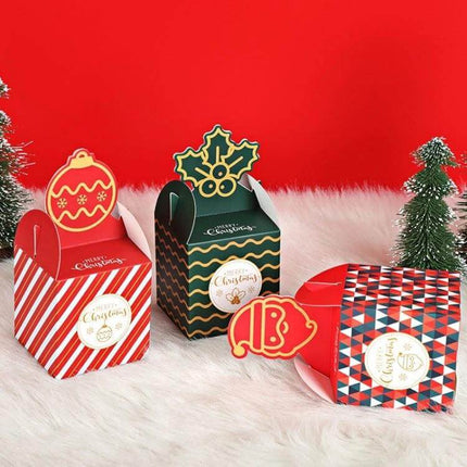 Christmas Eve Apple Packaging Gift Box Green For Treats And Snacks - compact green holiday apple gift box for candies and cookies