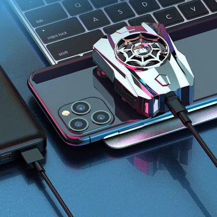 Compact Fan Cooler for Phones in Everyday Use attached to smartphone playing games to prevent overheating