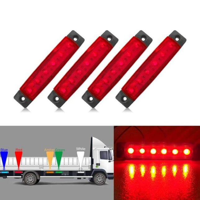 Vehicle Side Marker Light For Trucks And Trailers 96x20mm 12V red LED 6 SMD plug-and-play side/taillight for trucks trailers buses RVs
