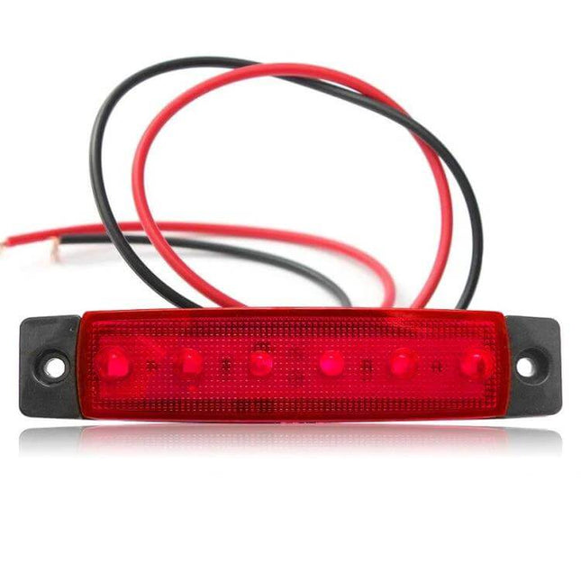 Vehicle Side Marker Light For Trucks And Trailers 96x20mm 12V red 6-SMD LED side marker with plug-and-play wiring for trucks trailers buses