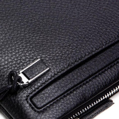 Cartera de mano informal de cuero para hombre, monedero inteligente de cuero antirrobo y antipérdida