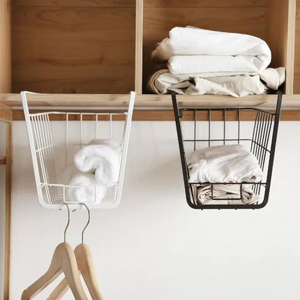 Closet Hanging Storage Basket For Closet Organization Black