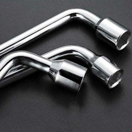 Versatile Wrench for Car Tire Changes and Maintenance - chrome dual-end lug wrench for roadside tire repair and vehicle maintenance