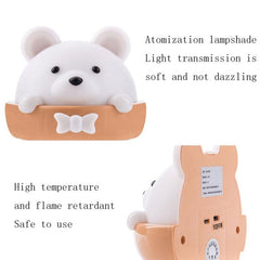 Cute Bear Remote-Controlled Night Light with Eye Protection and Adjustable Brightness