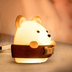 Cute Bear Remote-Controlled Night Light with Eye Protection and Adjustable Brightness