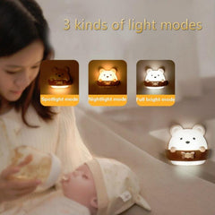 Cute Bear Remote-Controlled Night Light with Eye Protection and Adjustable Brightness