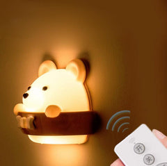 Cute Bear Remote-Controlled Night Light with Eye Protection and Adjustable Brightness