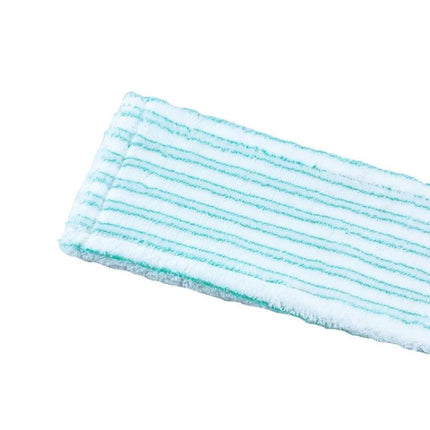 Leifheit Profi Micro Duo Steam Mop Accessories, 2 Pieces - replacement microfibre pads for PROFI Micro DUO, white with teal stripes, pack of 2