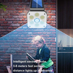 Lámpara solar de pared para exteriores, impermeable, con detección de movimiento humano, para jardín, farola