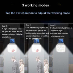 Lámpara solar de pared para exteriores, impermeable, con detección de movimiento humano, para jardín, farola