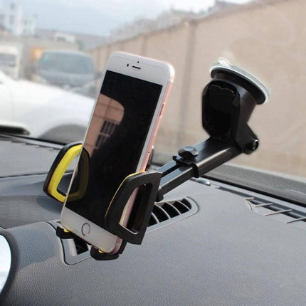 Car Phone Holder With Suction Cup Mount For Dashboard holding smartphone on car dashboard near air vent for navigation and hands-free use