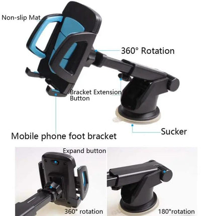 Car Phone Holder With Suction Cup Mount For Dashboard