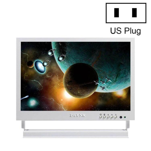 ZGYNK Ear Wax Removal Device with 10-Inch LCD Screen showing white monitor displaying space image, control buttons and US plug indicator