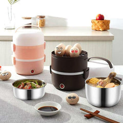 Versatile Electric Lunch Box and Mini Rice Cooker with Heating and Insulation Features, CN Plug