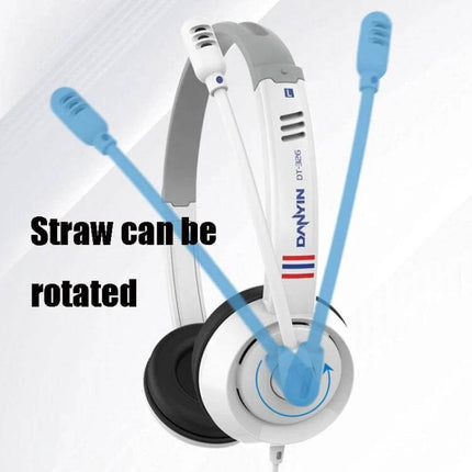 DANYIN Kids Headset With Microphone For Online Learning lightweight white kids headset with adjustable rotating microphone