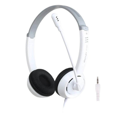DANYIN Kids Headset With Microphone For Online Learning lightweight white headset with boom mic for virtual classes