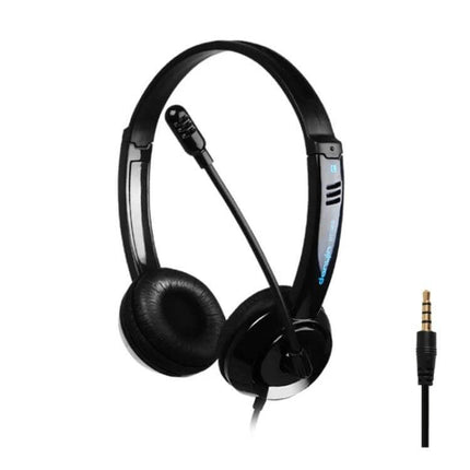 DANYIN Kids Headset With Microphone For Online Learning lightweight black headset with boom mic and 3.5mm plug