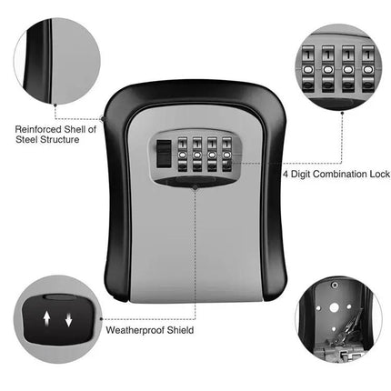 Yellow Wall-Mounted Password Key Box for Secure Storage
