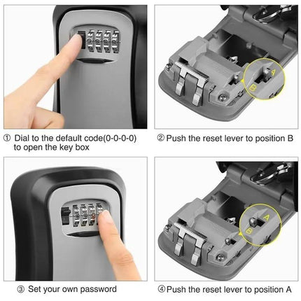 Yellow Wall-Mounted Password Key Box for Secure Storage