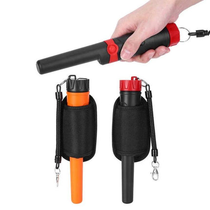 Waterproof High Sensitivity Metal Detector for Outdoor Treasure Hunting - handheld waterproof probe with holster and wrist lanyard