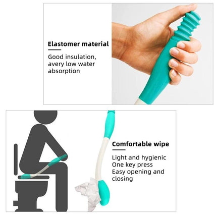 Toilet Aid for Elderly and Pregnant Women in Daily Home Use - extended-handle elastomer toilet helper for independent bathroom assistance