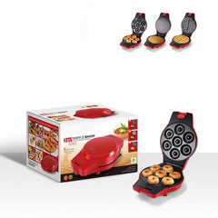 Versatile 3-in-1 Electric Breakfast Maker: Donut, Waffle & Pizza Pan with EU Plug