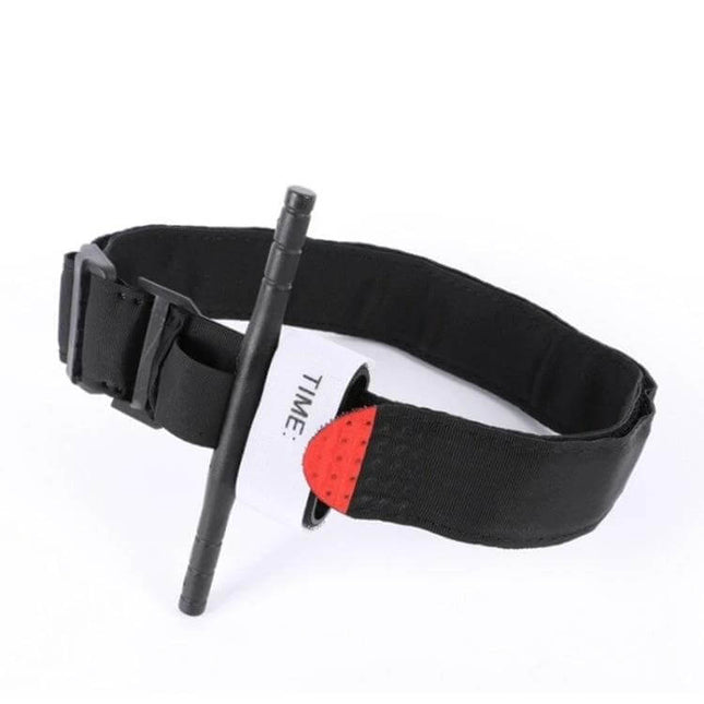 Outdoor One Handed Spinning Artery Tourniquet For Emergency First Aid - black one-handed rotary tourniquet with timing tab for arm bleeding control